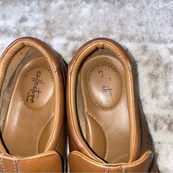 Clarks Men's Escalade Step Slip-On Loafer SZ 10 brown leather - Picture 5 of 9